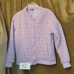 Lilac Quilted Women's Jacket, Size XL